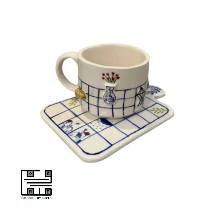 ست چایخوری سرامیکی چهارخونه 