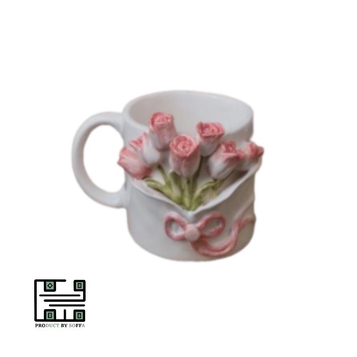 ماگ فانتزی برجسته دستساز رز